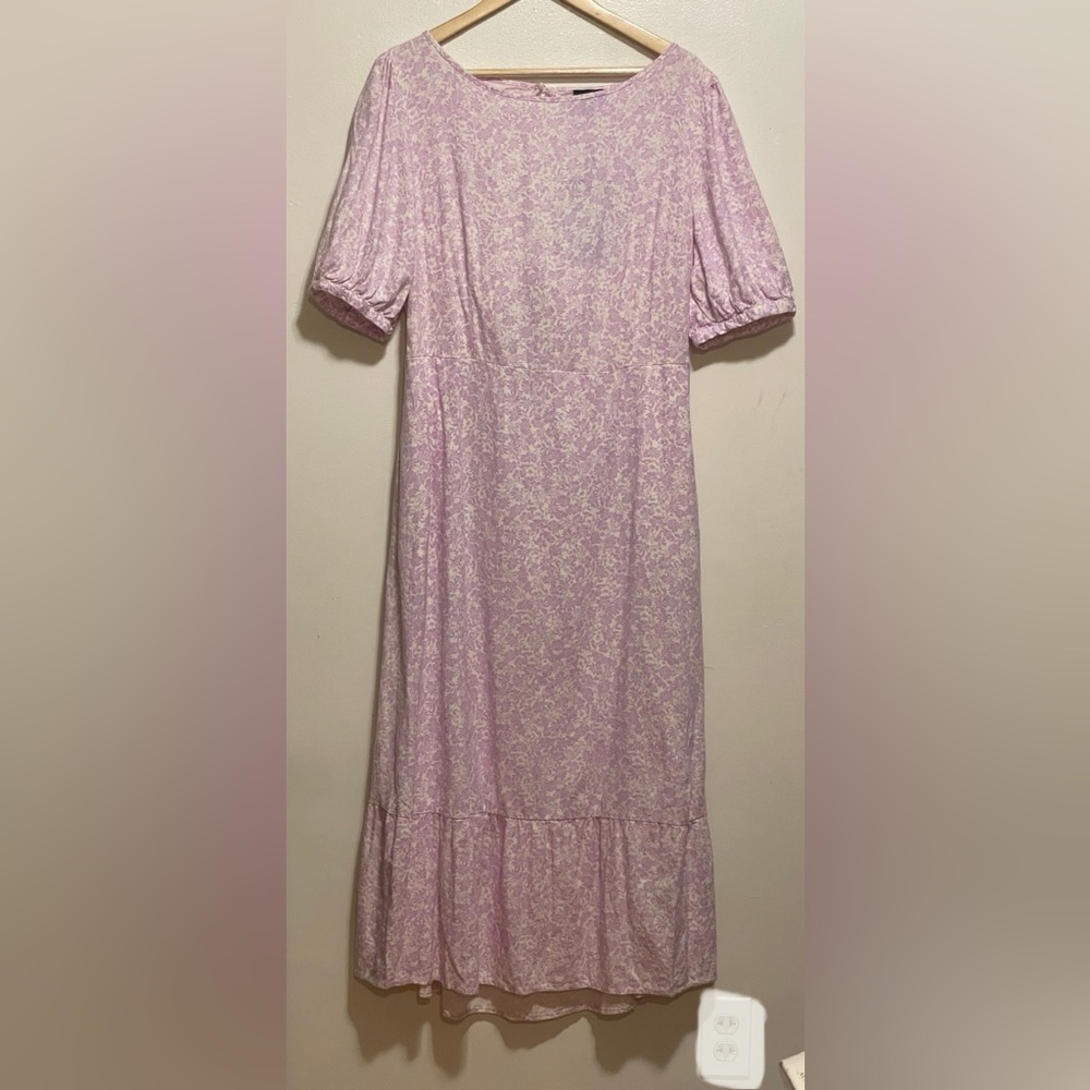 Who What Wear lavender Floral Maxi Dress size L NWT